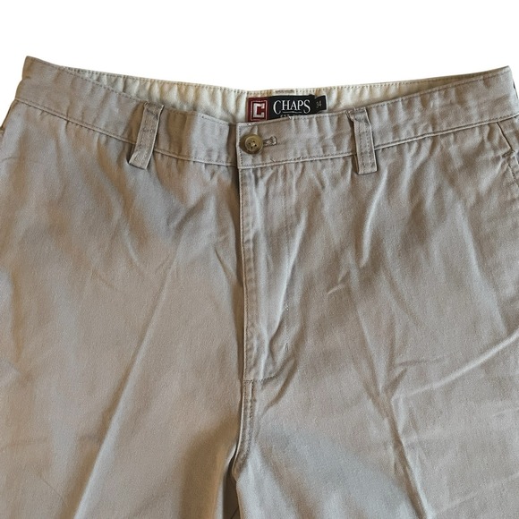 Chaps Men's Size 34 Light Gray Chino Shorts 100% Cotton Capsule Coastal Basic - Picture 2 of 6